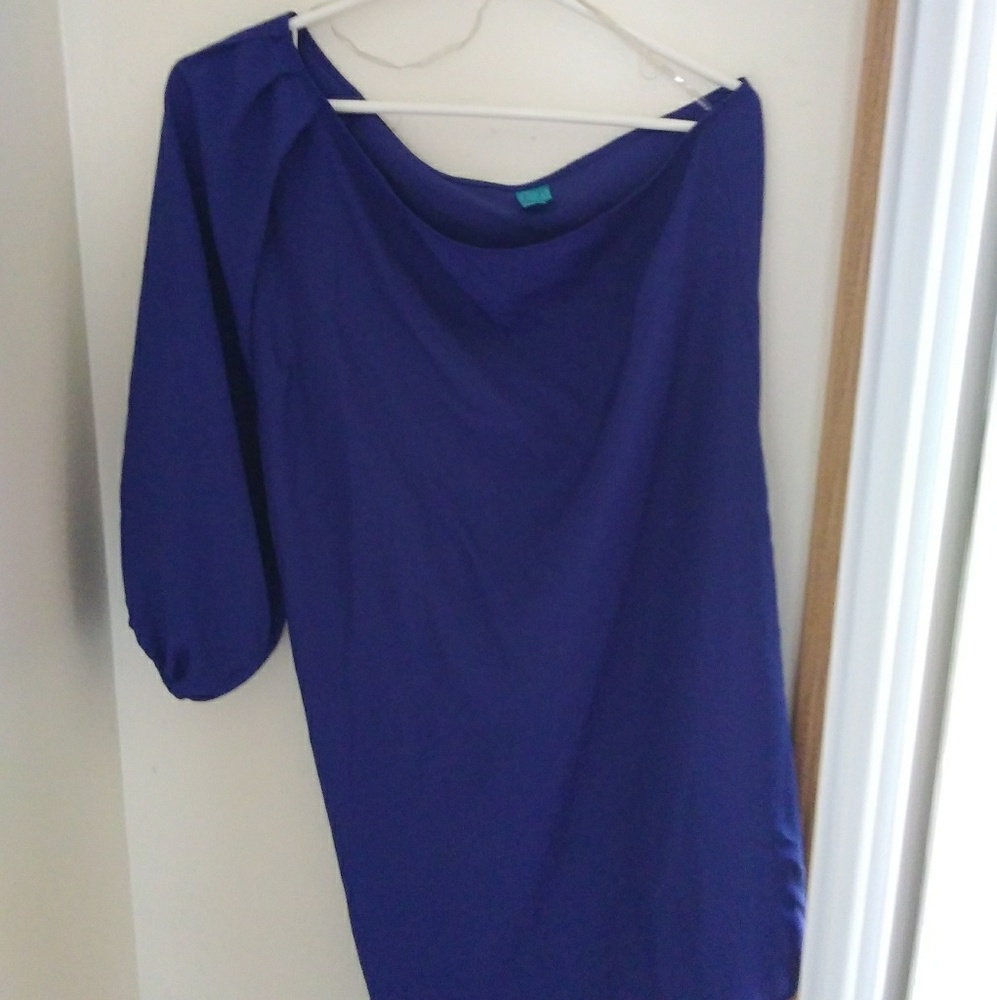 Blue one shoulder dress